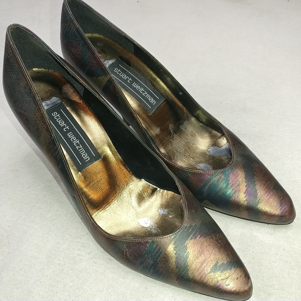 Stuart Weitzman, Pointed Toe, Black/Brown Pumps Si - image 6